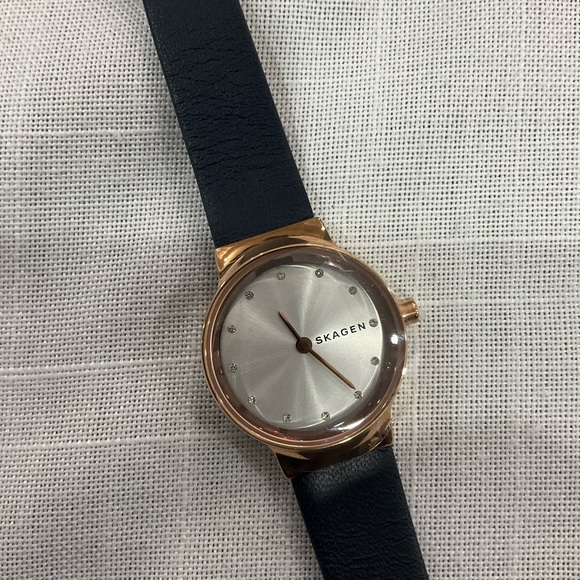 Skagen Women's Watch with Blue Strap and Rose gold Dial - Picture 1 of 6